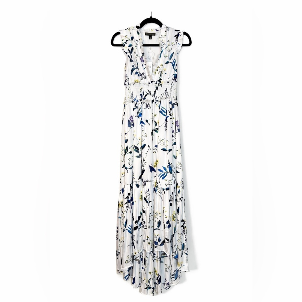 NWT Banana Republic White and Blue Floral High-Low Dress Size 2 Kentucky Derby